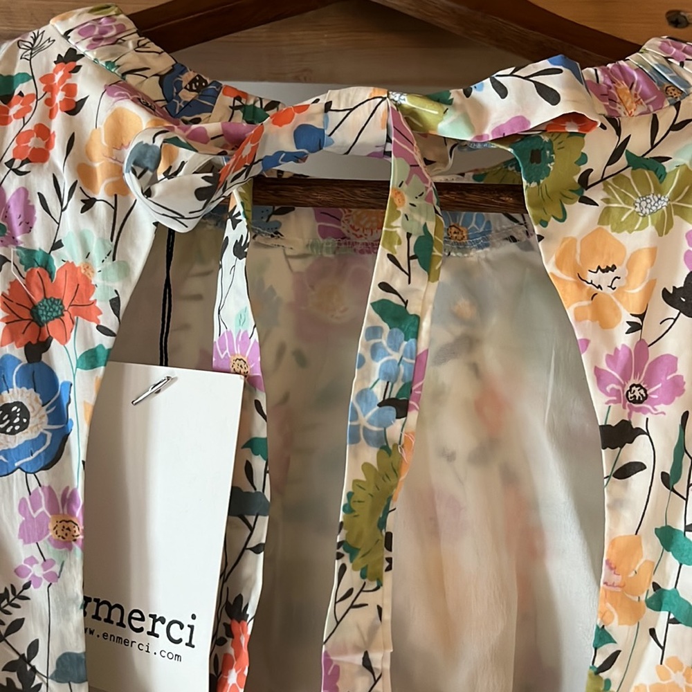 enmerci Bubble hem Flower Garden floral dress. Sz M - Picture 11 of 12